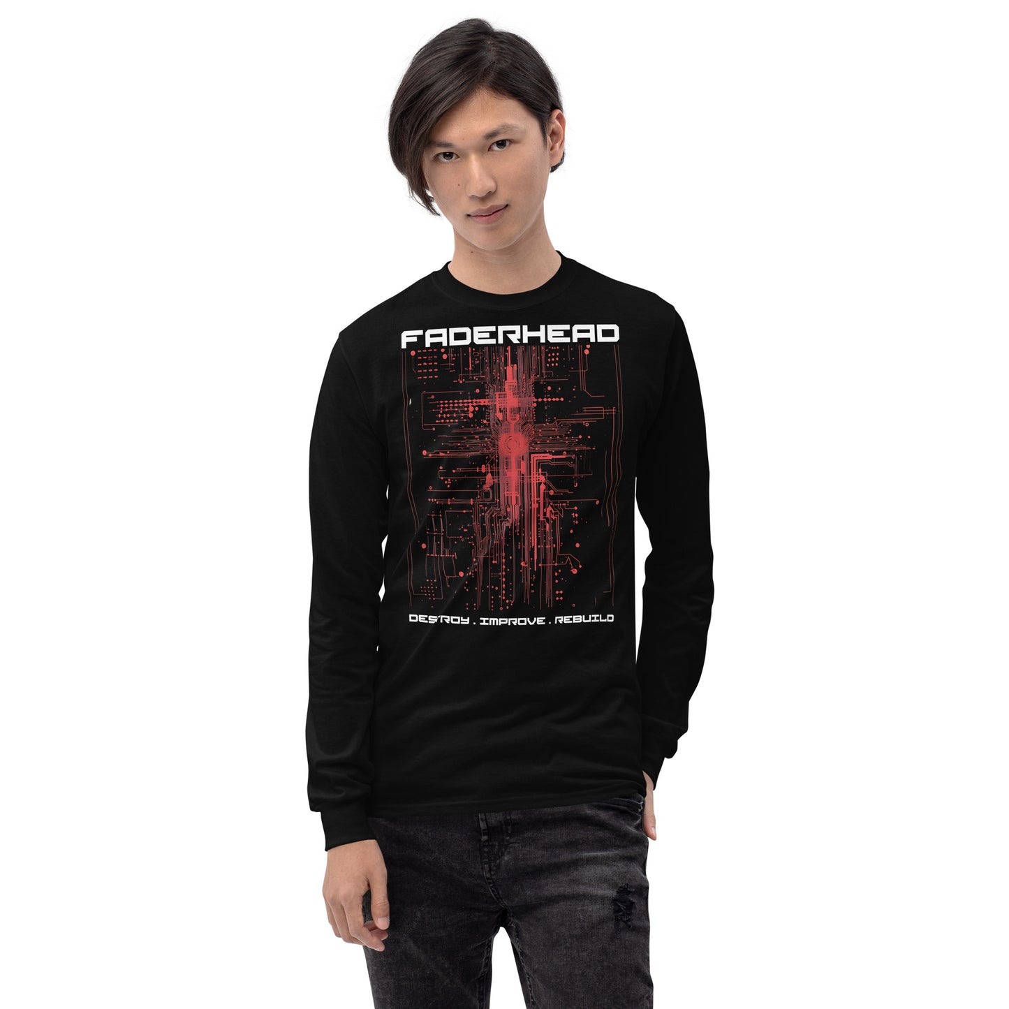 DESTROY IMPROVE REBUILD CYBER Long Sleeve Shirt Men
