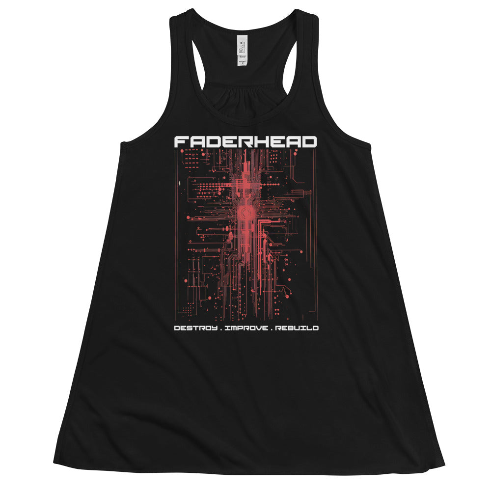 DESTROY IMPROVE REBUILD CYBER Flowy Racerback Tank Top Women