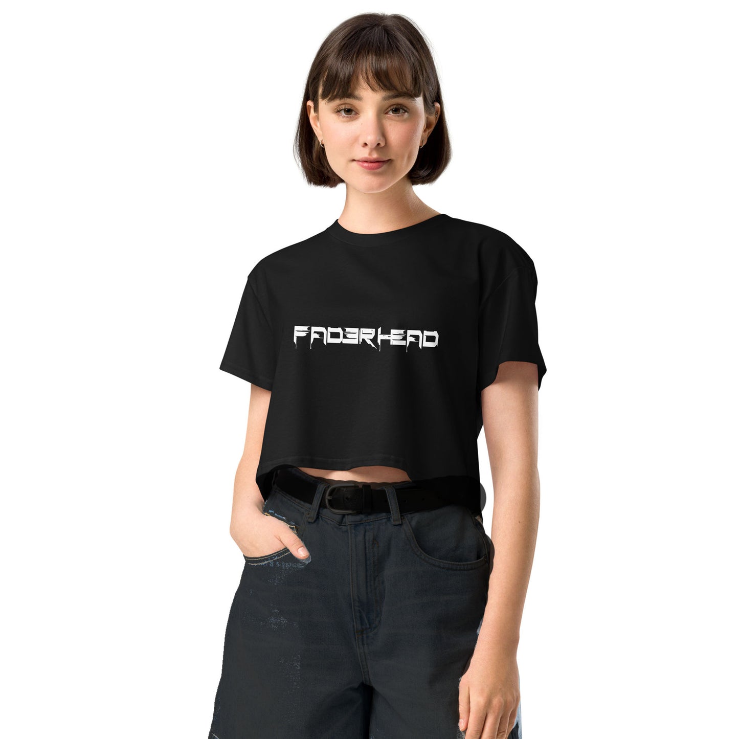 MORE IS NEVER ENOUGH Logo Front/Back Women’s Crop Top